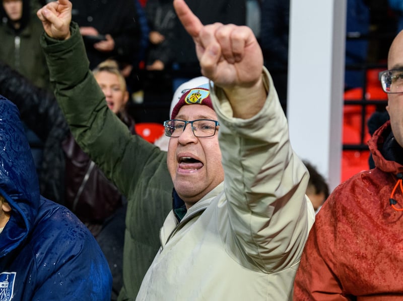 Burnley fans inside Sincil Bank for the Championship fixture against Lincoln City. Photo: Kelvin Lister-Stuttard