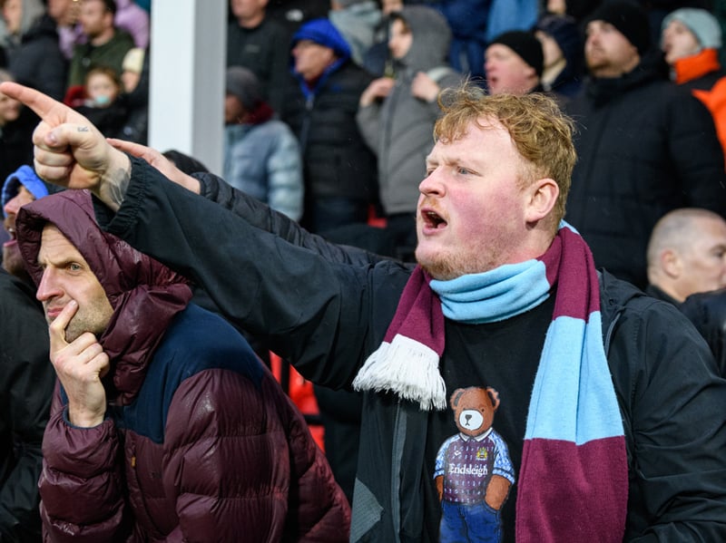 Burnley fans inside Sincil Bank for the Championship fixture against Lincoln City. Photo: Kelvin Lister-Stuttard