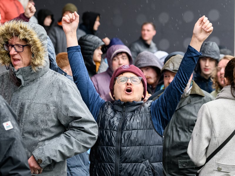 Burnley fans inside Sincil Bank for the Championship fixture against Lincoln City. Photo: Kelvin Lister-Stuttard