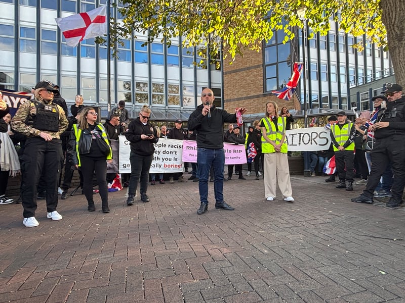 Anti-immigration protestors marching in Gosport.
