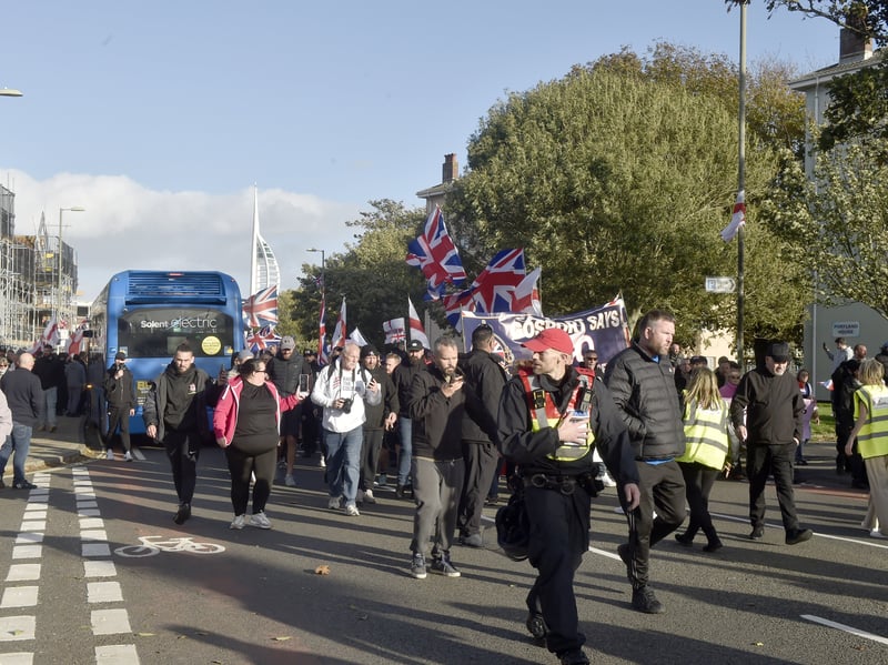 Anti-migrant march in Gosport.

Picture: Sarah Standing (251026-1744)