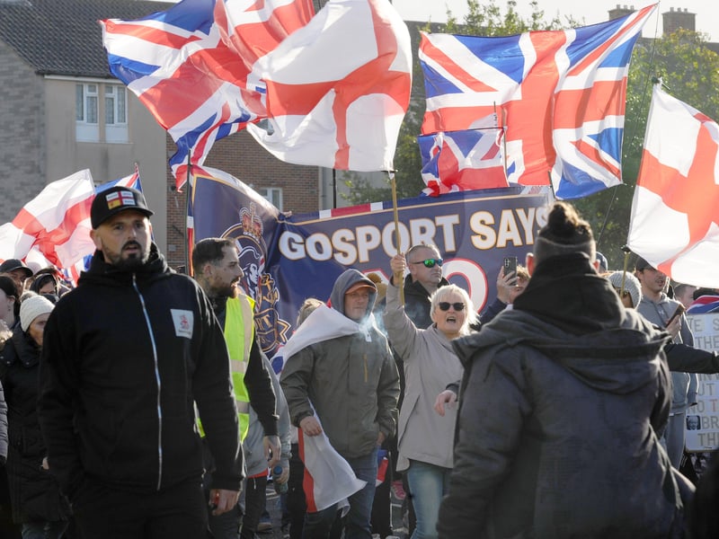 Anti-migrant march in Gosport.

Picture: Sarah Standing (251026-5035)