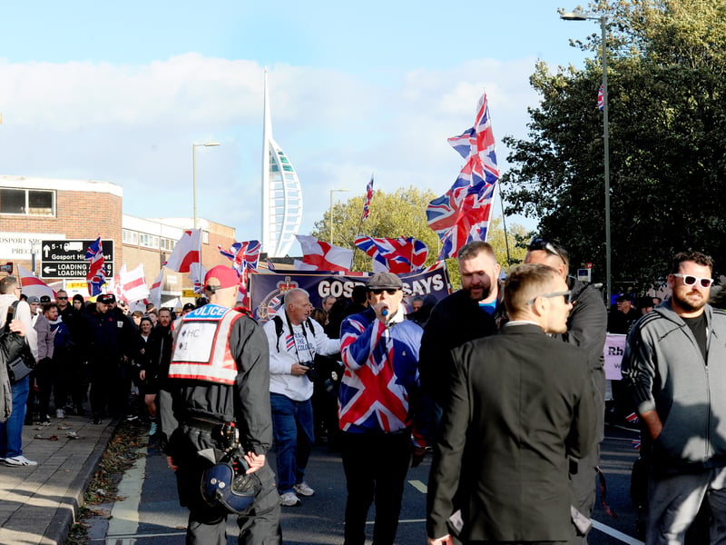 The protest passed without incident and no arrests.

Picture: Sarah Standing (251026-5061)