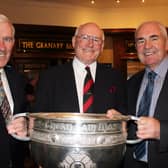 Sean and Kevin O Neill with Micky Cole and the Sam Maguire Trophy.JPG