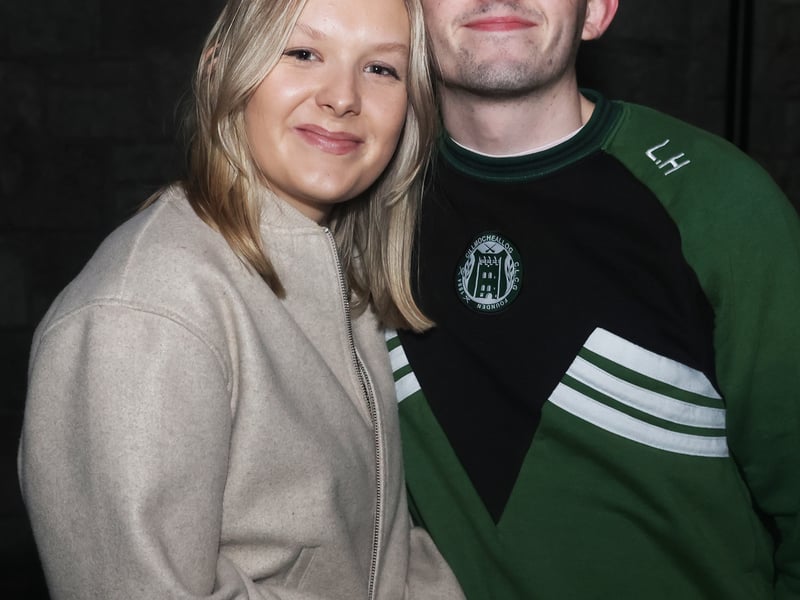 Lucy O'Sullivan and Liam Hart getting ready to welcome the Kilmallock team home after their win