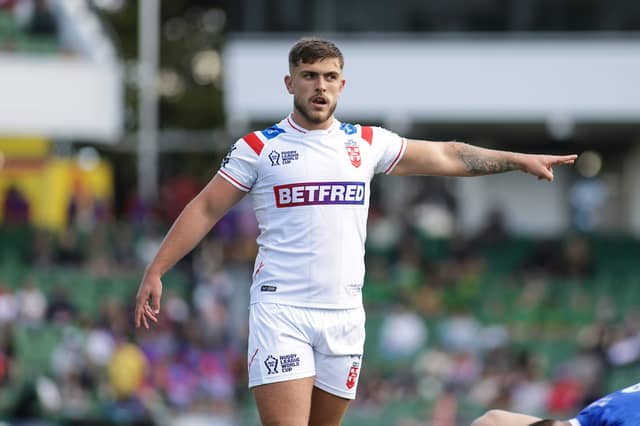 Wigan star Brad O'Neill in action for England