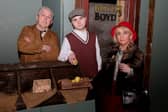 Rehearsing for the Omagh Players production of 'Boyd's Shop' are Trevor King as 'Andrew Boyd' Jack Gallagher as 'Andy' and Veronica McAfee as 'Miss McClure'. AN446526