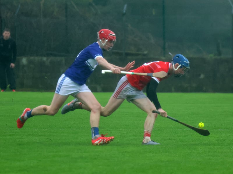 Doon's Denis Blackmore under pressure from Sean Tiernan, Caherline in Cappamore
