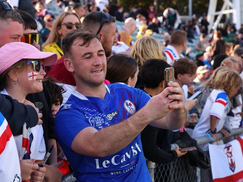 Wigan star Harry Smith meets fans after England's win over France