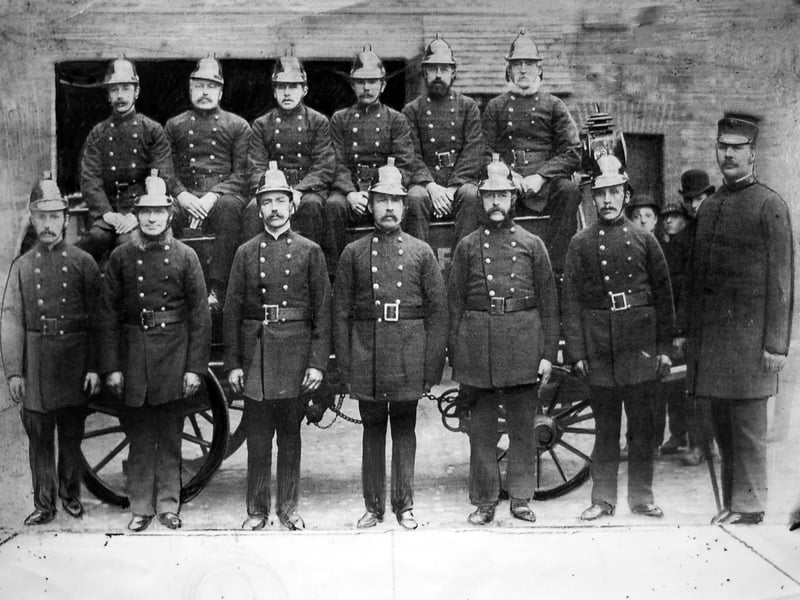 The days of clanging bells, belching smoke and flying horse-drawn fire engines are recalled in this picture of Bridgnorth Fire Brigade in 1888. It came originally from Miss Alice Crockson, of Friar Street, whose father, Mr G Crockson, is on the extreme left of the top row. The others are, from left: W Preen, W Dexter, T Wright, C Massey, and W Owen. In the front row (left to right) are: J Thomas, E Langford, T Jordan, J Lester, H Bishop, W Thomas, and Superintendent Childs.