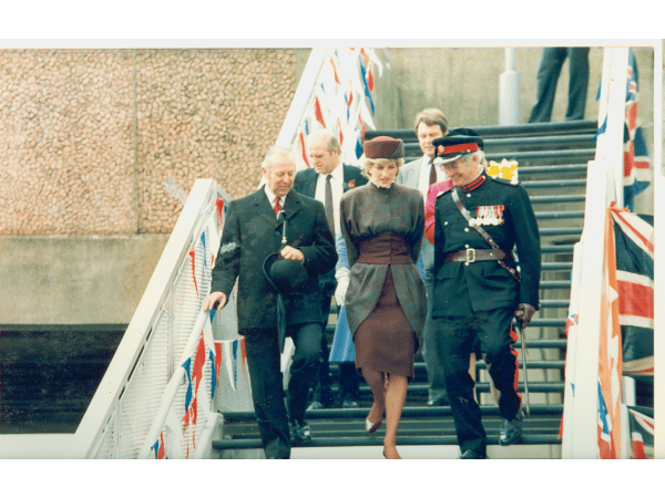 Princess Diana at Rosegrove station during a Royal visit to Burnley in 1986.