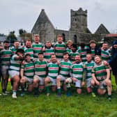 The Omagh Accies team pictured after their All-Ireland Junior Cup over Dunmore RFC. 