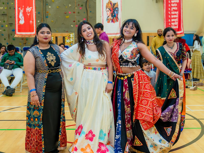 People wore traditional Hindu clothing