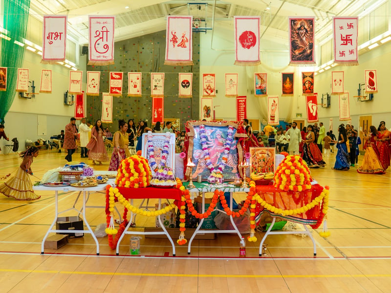Lots of Hindu flags were also on display
