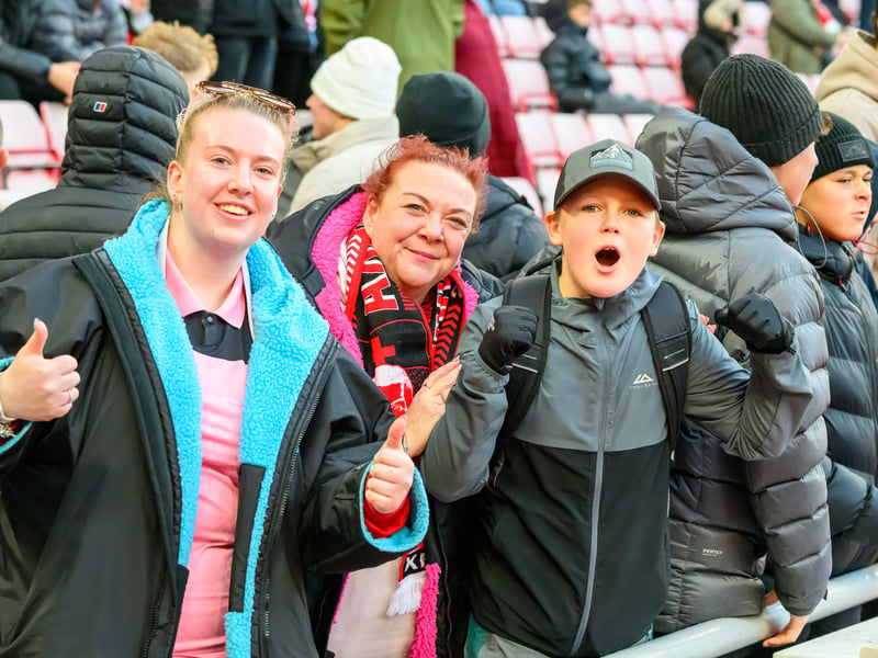 Sunderland fans in action at the Stadium of Light during the Premier League game against Leeds United. Photo by Chris Fryatt.