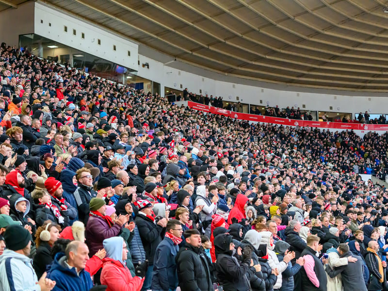 Sunderland fans in action at the Stadium of Light during the Premier League game against Leeds United. Photo by Chris Fryatt.