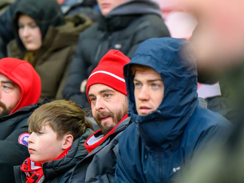 Sunderland fans in action at the Stadium of Light during the Premier League game against Leeds United. Photo by Chris Fryatt.