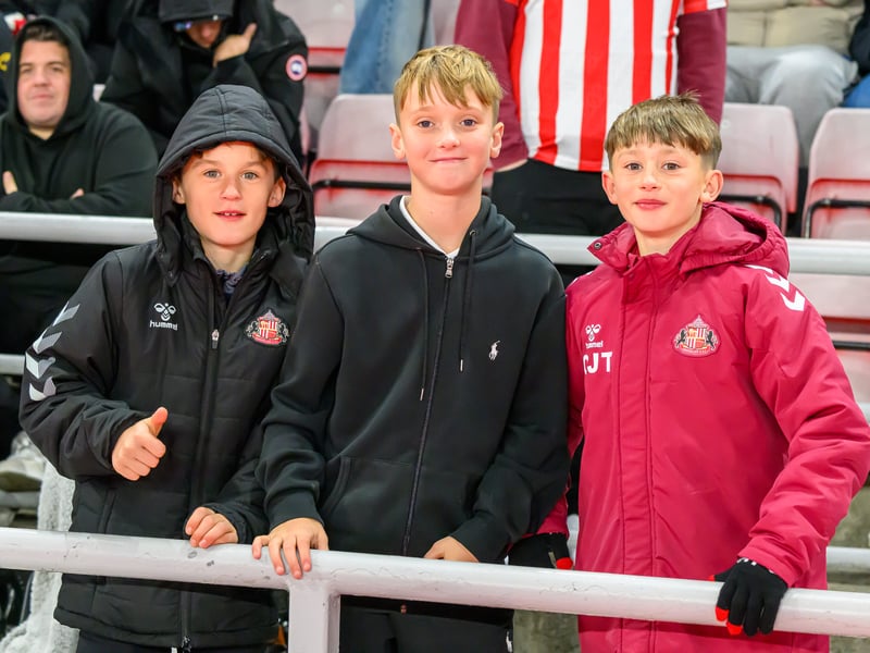Sunderland fans in action at the Stadium of Light during the Premier League game against Leeds United. Photo by Chris Fryatt.