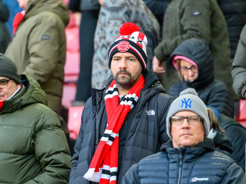 Sunderland fans in action at the Stadium of Light during the Premier League game against Leeds United. Photo by Chris Fryatt.