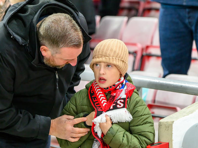 Sunderland fans in action at the Stadium of Light during the Premier League game against Leeds United. Photo by Chris Fryatt.