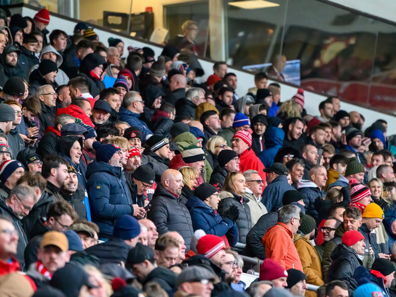 Sunderland fans in action at the Stadium of Light during the Premier League game against Leeds United. Photo by Chris Fryatt.