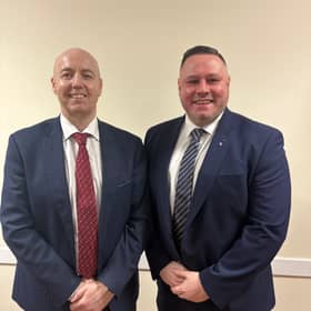  Ian Irwin, right, with Ulster Unionist Party Leader Jon Burrows MLA. SU6244CD26