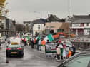 A white line protest took place in Strabane on Saturday against the UK Town of Culture bid.