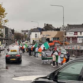 A white line protest took place in Strabane on Saturday against the UK Town of Culture bid.