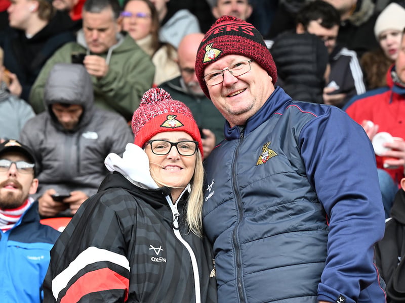 Doncaster Rovers were cheered on to a derby day victory in front of a bumper crowd.