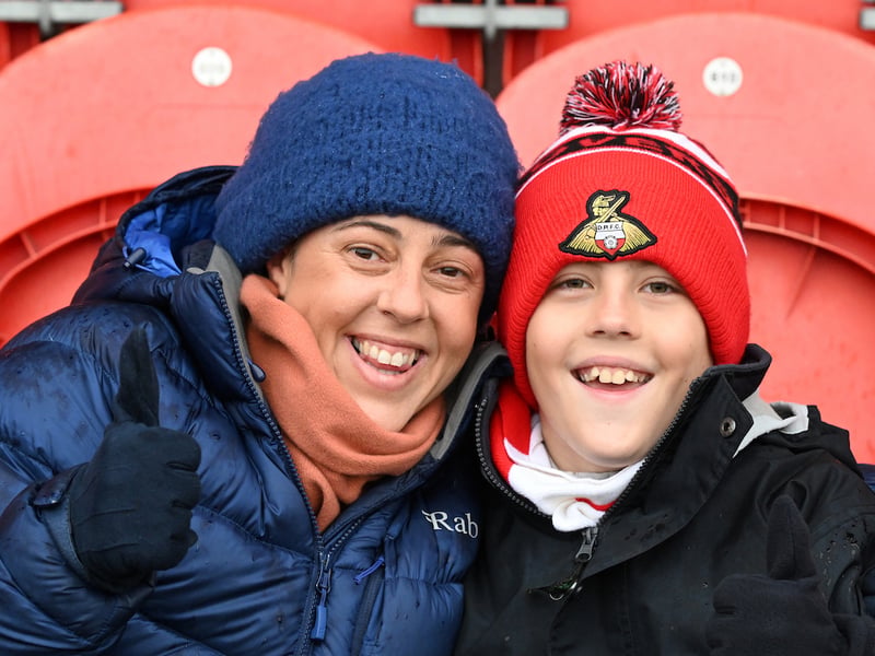 Doncaster Rovers were cheered on to a derby day victory in front of a bumper crowd.