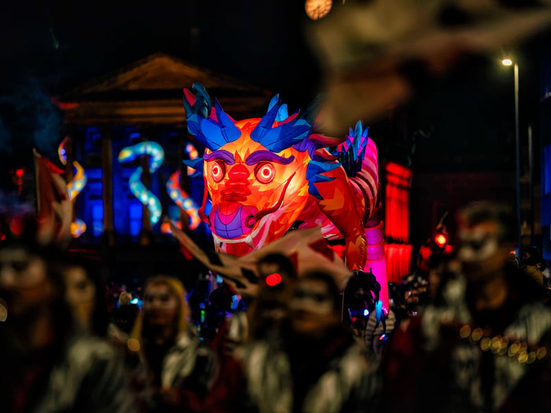 The parade featured colourful Chinese lanterns.