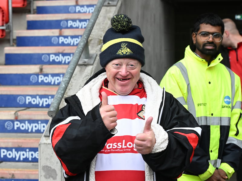 Doncaster Rovers were cheered on to a derby day victory in front of a bumper crowd.