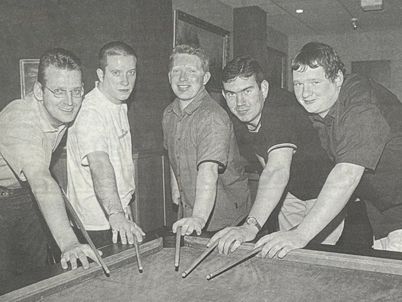 Members of the INF 'A' Pool team: Philip McAllister, John McCurry, Declan Weir, Gerard Devlin and Paddy Devlin.
