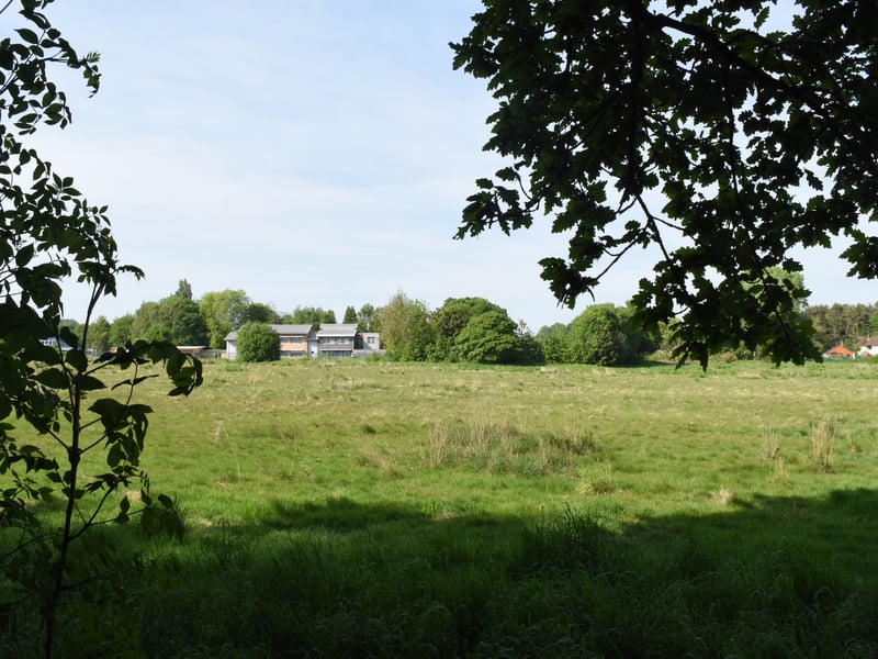 A look over the old playing fields in May 2025 towards the school site in the distance. Meanwhile plans were being drawn up to shape the future of one of Dawley's largest green areas. The answer was not really a surprise. New houses.