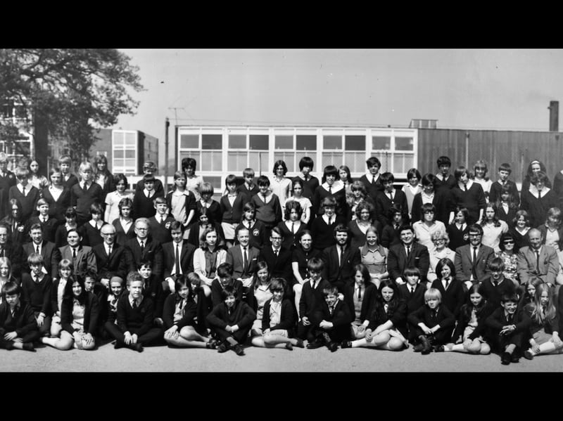 Here's a section of one of those big panoramic school photos from the early 1970s. If you were at the school then, how many of the staff (and, indeed, pupils) can you name?