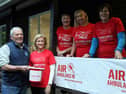 Ready to go... From left: Robert Fyffe, Iris Wallace, Sylvia Thompson, Carole Harpur, and Alison  Hemphill from Gillygooley Youth and Community Development Association members before the walk. IB0242CD26