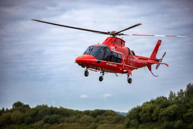 The three vehicle collision on the Tattymoyle Road was attended to by Air Ambulance NI alongside fire crews, paramedics and police. SU4244CD26