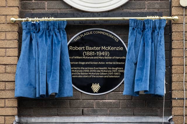 A plaque was unveiled recently to celebrate the remarkable story of local actor Robert Baxter McKenzie and his family's contribution to early Hollywood cinema.