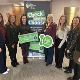 Lord Mayor of ABC Borough, Cllr Mary O’Dowd is pictured with Paula O’Neill, Environmental Health Manager at ABC Council and members of the Food
Safety team at ABC Council.
