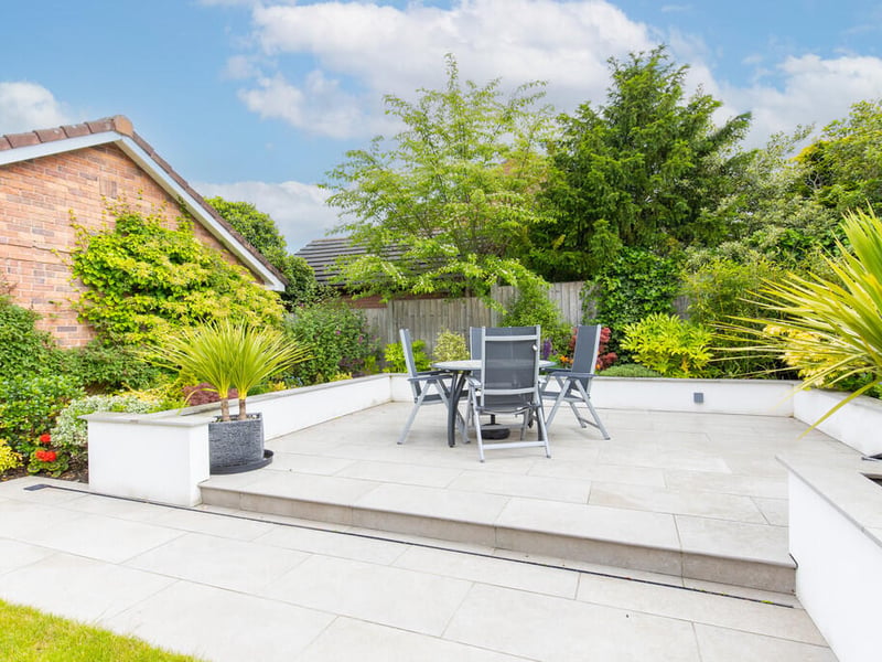 A closer look at the outdoor seating area