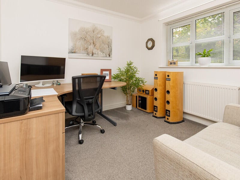 A downstairs office