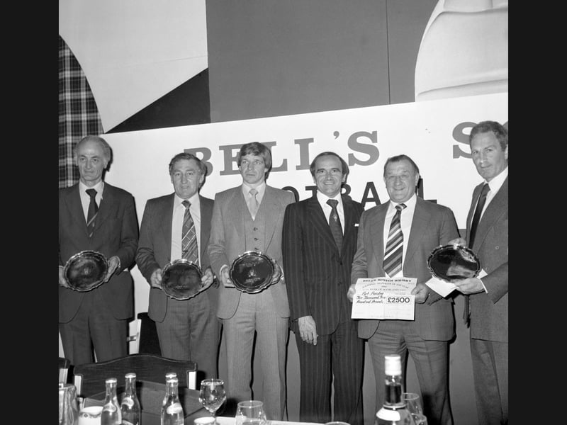 Shrewsbury Town manager Graham Turner stands proudly with his Division Three manager of the year trophy in London on May 26, 1979, taking his place among football royalty including Liverpool boss Bob Paisley, Manchester United manager Dave Sexton, and representatives for Brian Clough and Terry Venables at the prestigious Bell’s awards. How proud did it make you feel seeing the Shrewsbury boss celebrated on equal terms with the finest managers in the country? Did you ever expect that historic 1979 season to bring so many trophies and national honours to Gay Meadow?