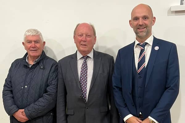 From left to right: William Craig, Jim Allister and Allister Kyle