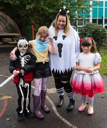 All dressed up and ready to start the Ballycraigy Primary School Halloween Trail and Pumpkin Patch.