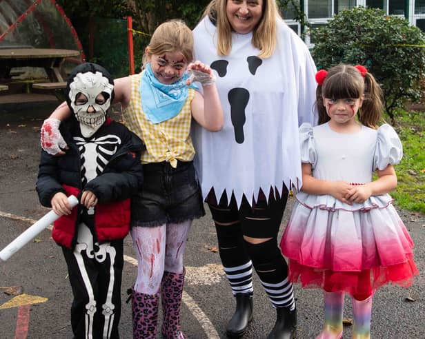 All dressed up and ready to start the Ballycraigy Primary School Halloween Trail and Pumpkin Patch. 