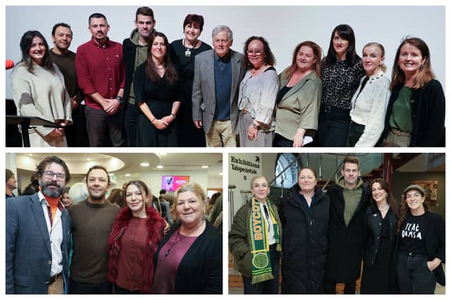 Cast and crew at the screening of Thresholds at the Dunamaise Arts Centre.