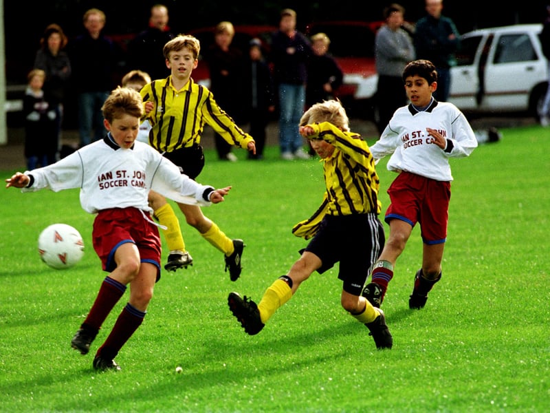 Nicky Fox scores for Trinity against Cramond in October, 1997.
