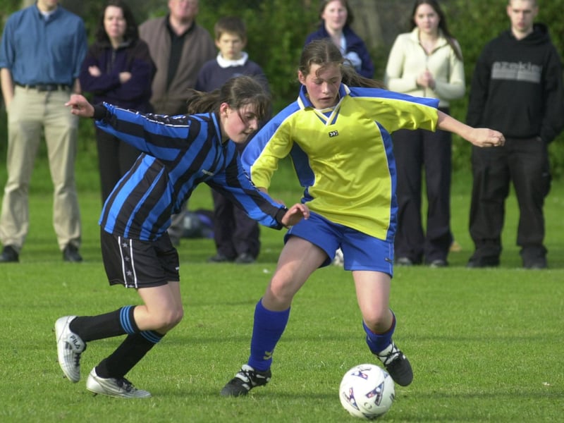 The final of the Edinburgh Primary School Girls Cup Final in June, 2001, between Bruntsfield and Oxgangs.