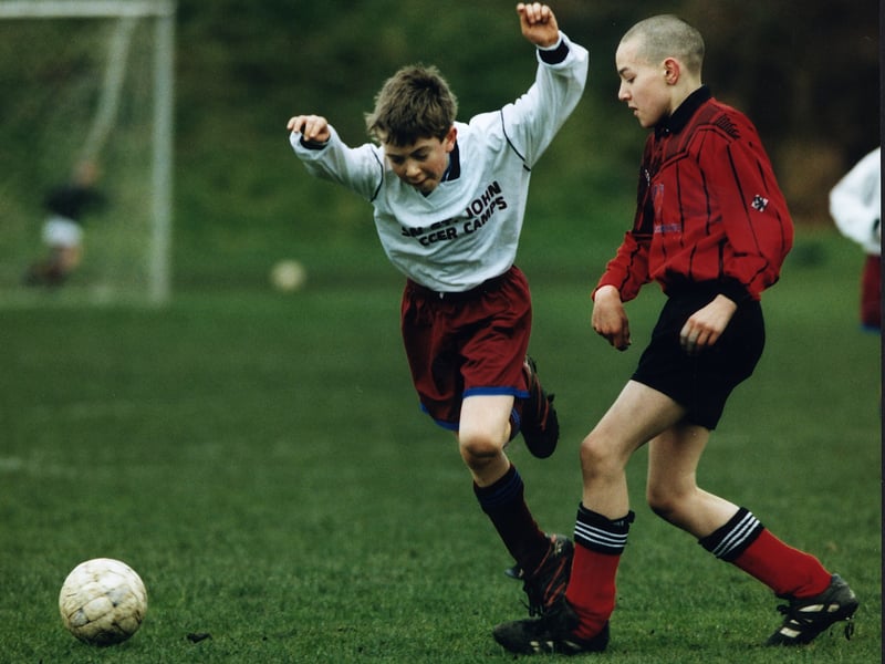 Malcolm Cormack tackles for the ball in a game between Cramond and Broughton in January, 1997.