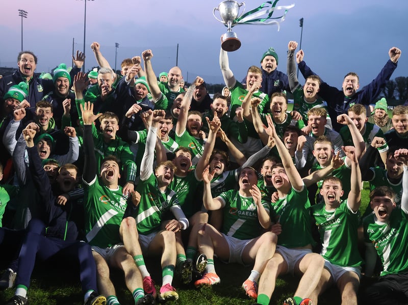 Knockaderry celebrating winning the Intermediate Hurling Championship